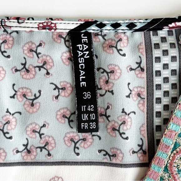 Jean Pascale Embroidered Mixed Print Blouse US Size 8 - Picture 2 of 10